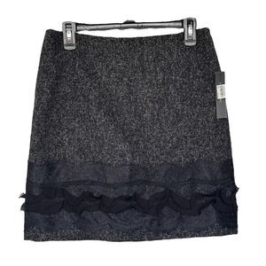 New T Tahari Women’s Black Melvina‎ Tweed Pencil Straight Mini Skirt Size 6